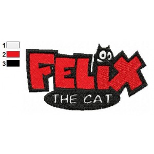 Felix the Cat Logo Embroidery Design